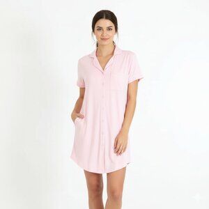 *Ekouaer Light Pink Button Up Sleep Dress